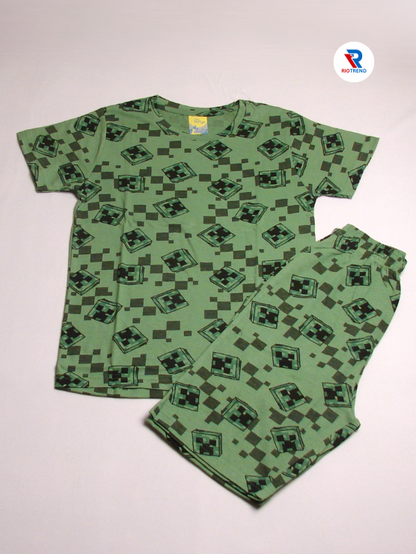 Boys  Coordinate Set Cotton Camouflage Green