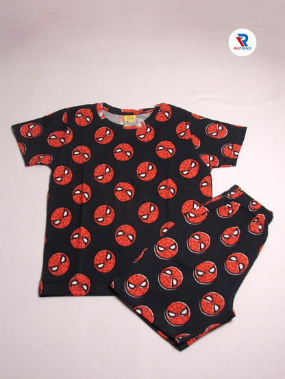 Boys Coordinate Set Cotton Charcoal Black Color