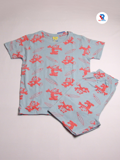 Boys Coordinate Set Cotton Silver Sand Color