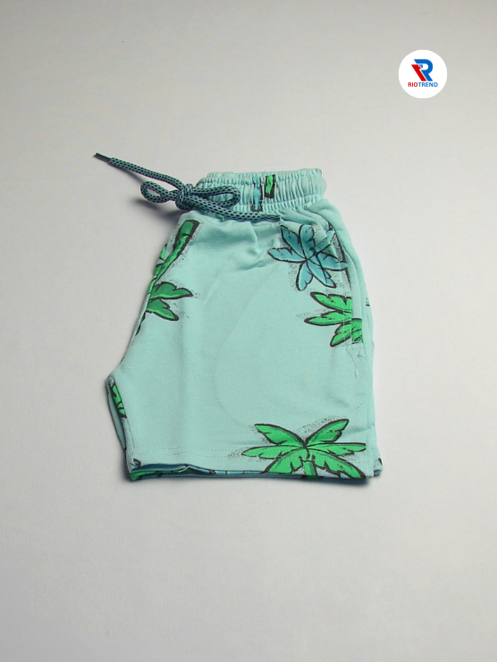 Boys Cotton Light Cyan Color Shorts