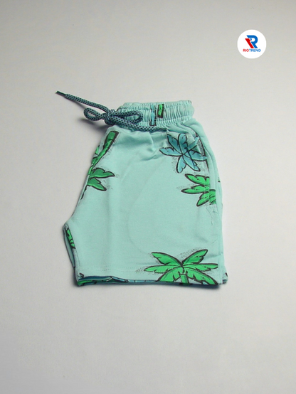 Boys Cotton Light Cyan Color Shorts