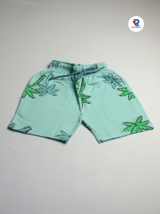 Boys Cotton Light Cyan Color Shorts