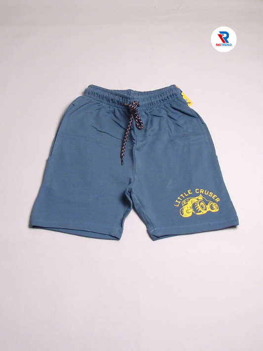 Boys Cotton Steel Blue Color Shorts