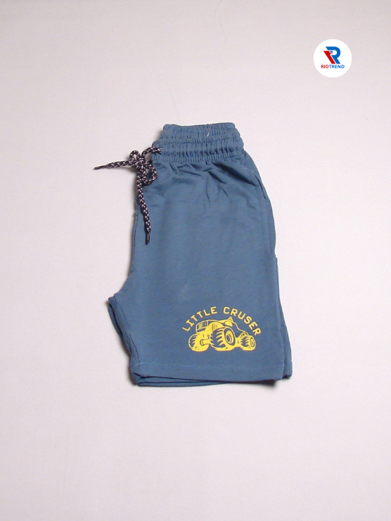 Boys Cotton Steel Blue Color Shorts