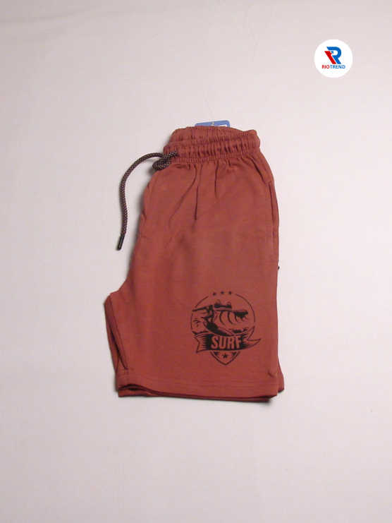 Boys Cotton Steel Chestnut Color Shorts