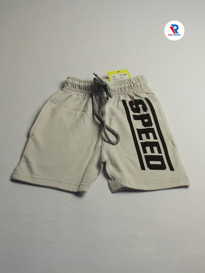 Boys 100% Cotton Light White with Design Shorts