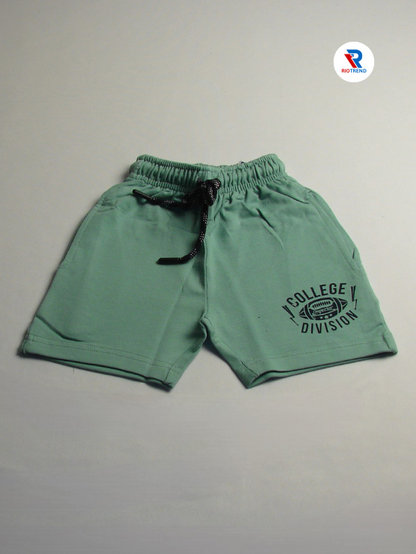 Boys 100% Cotton Light Dark Green Shorts