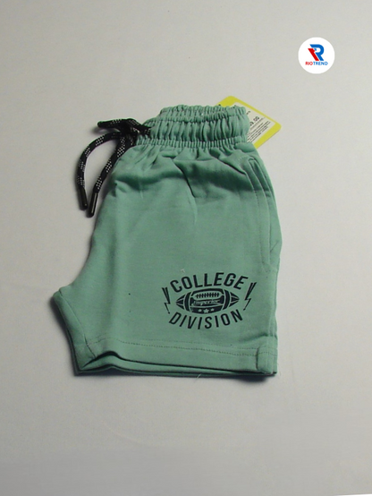 Boys 100% Cotton Light Dark Green Shorts