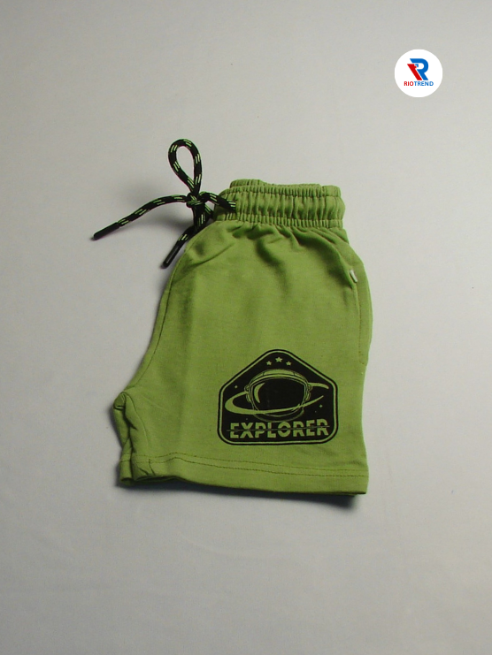 Boys' light green-colored shorts for 2-3 years, featuring a half-fold design for a stylish and comfortable fit by RioTrend