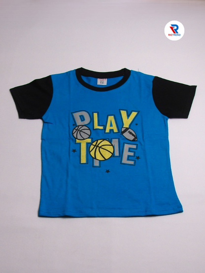 Boys 3/4 Set Half Sleeve Blue and Black Color