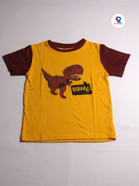 Boys 3/4 Set Half Sleeve Mustard and Maroon Color