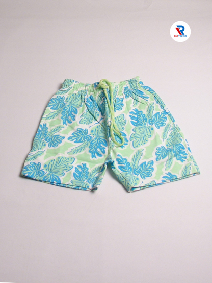 Boys Set Half Sleeve Cotton Cyan and Light Green