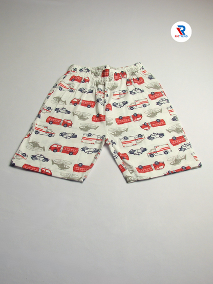 Boys Coordinate Set Cotton Cream and Red Color