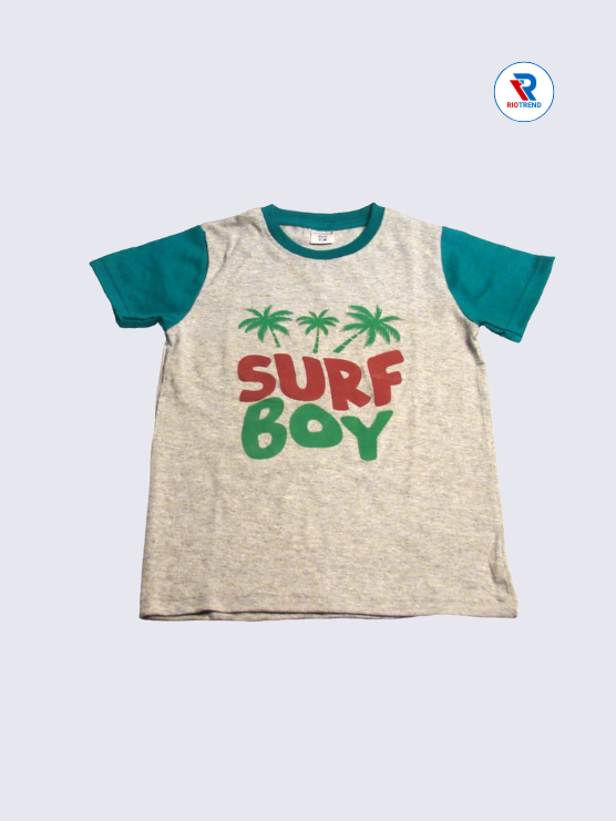 Boys 3/4th T-Shirts 09-12Yrs Gray and Dark Green Color RioTrend