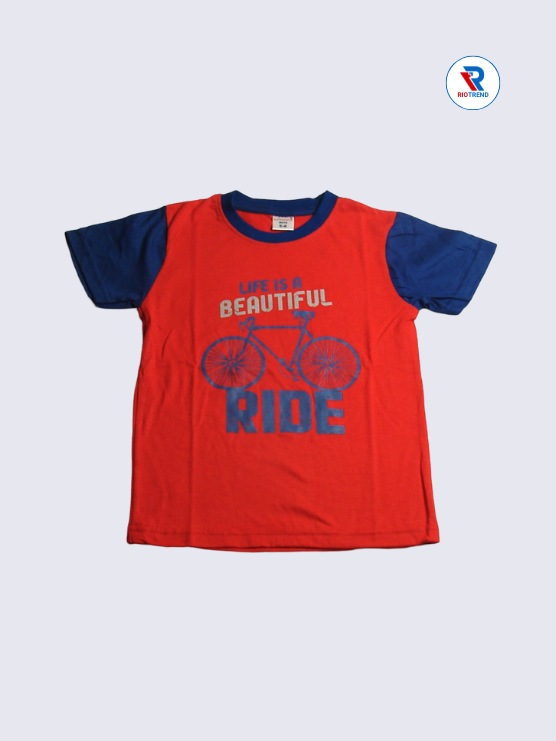 Boys 3/4th T-Shirts 05-12Yrs Red and Blue Color RioTrend