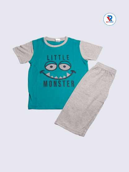 Boys 3/4th Set 05-12Yrs Green and Gray Color RioTrend