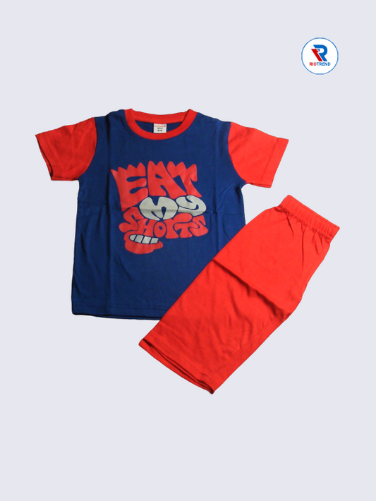 Boys 3/4th Set 05-12Yrs Blue and Red Color RioTrend