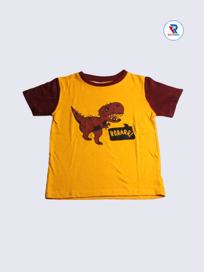 Boys 3/4th T-Shirts  05-12Yrs Mustard and Maroon Color RioTrend
