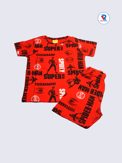 Boys Co-Ord Set 02-04Yrs Red and Black Color RioTrend