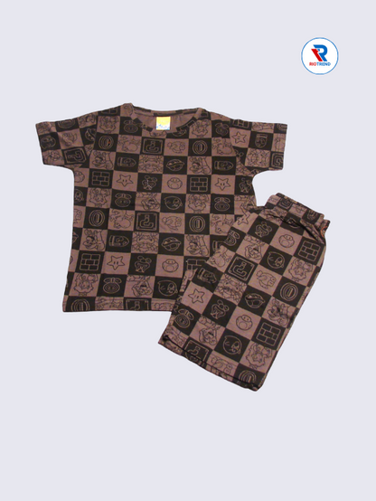 Boys Co-Ord Set 07-08Yrs Dark Taupe Color RioTrend