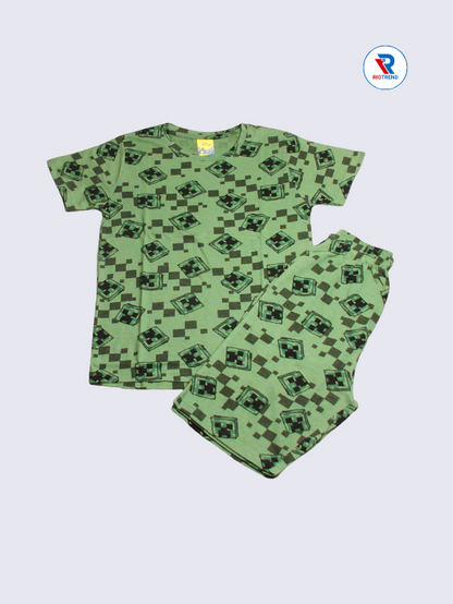 Boys Co-Ord Set 09-10Yrs Camouflage Green Color RioTrend