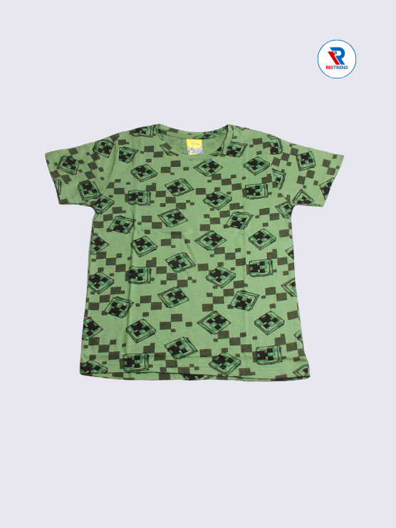 Boys Co-Ord T-Shirt 09-10Yrs Camouflage Green Color RioTrend