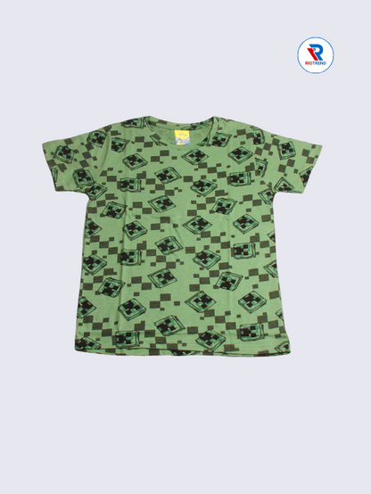 Boys Co-Ord T-Shirt 09-10Yrs Camouflage Green Color RioTrend