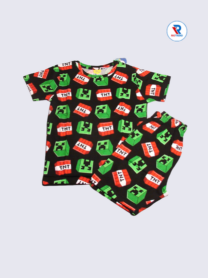 Boys Co-Ord Set 09-10Yrs Eerie Black Color RioTrend