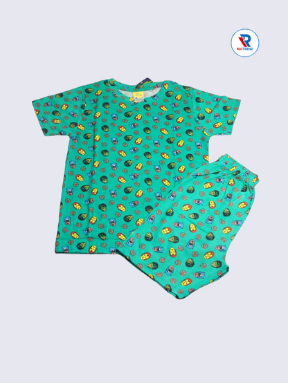 Boys Co-Ord Set 09-10Yrs Caribbean Green Color RioTrend