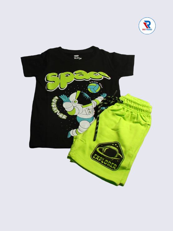 Boys Set 02-08Yrs Black and Green Color RioTrend