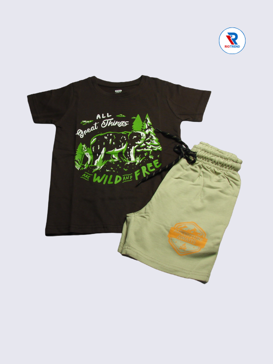 Boys Set 03-14Yrs Black and Cream Color RioTrend