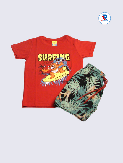 Boys Set 05-14Yrs Red and Laurel Color RioTrend
