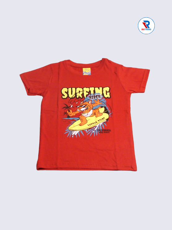 Boys T-Shirt 05-14Yrs Red and Laurel Color RioTrend