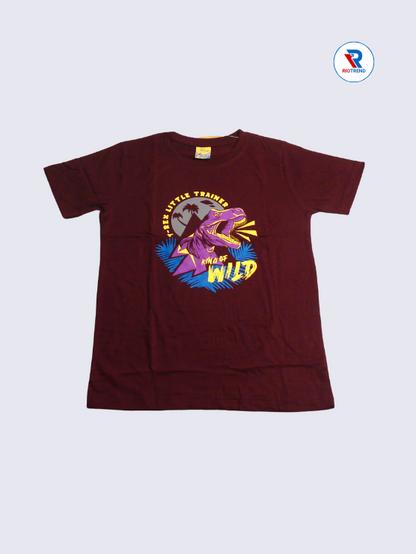 Boys T-Shirt 11-12Yrs Dark Burgundy Color RioTrend