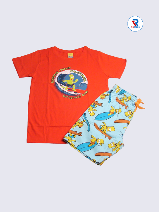 Boys Set 11-14Yrs Orange and Cyan Color RioTrend