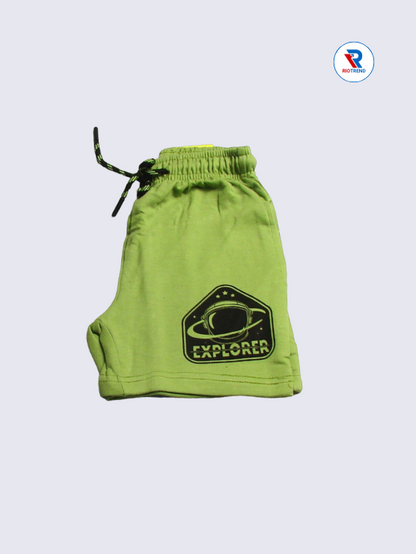 Boys Shorts 03 to 06yrs in Light Green Color (Half Folded)-RioTrend