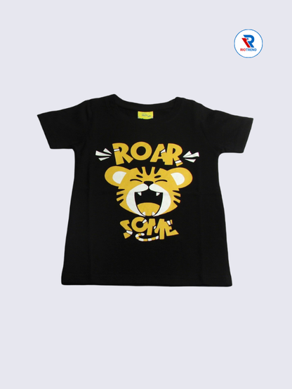 Boys T-Shirt 02-03yrs in Black Roar Color(Front)-RioTrend