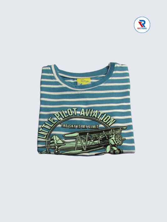 Boys T-Shirt 02-03yrs in Light Blue Color(Folded)-RioTrend