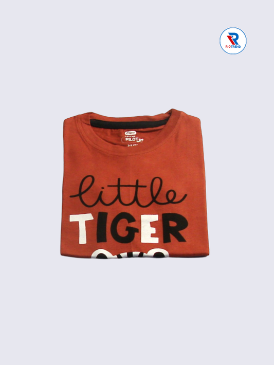Boys T-Shirt 02 to 10yrs in Brown with Black Color(Folded)-RioTrend