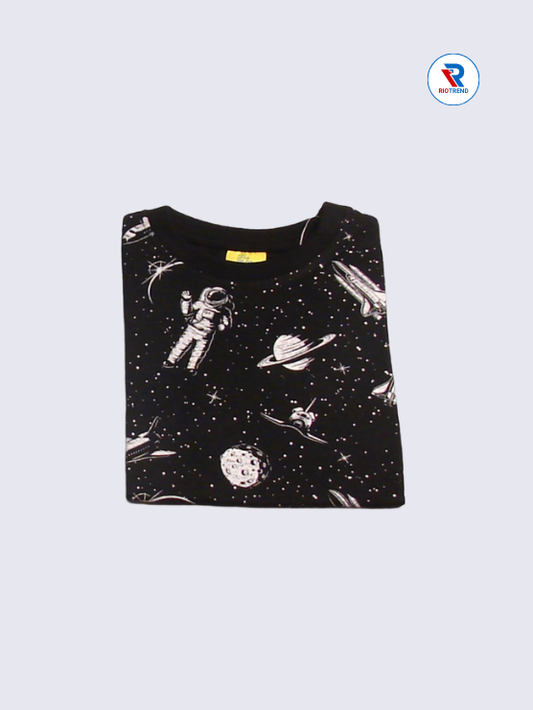 Boys T-Shirt 03 to 08yrs in Black Color(Folded)-RioTrend
