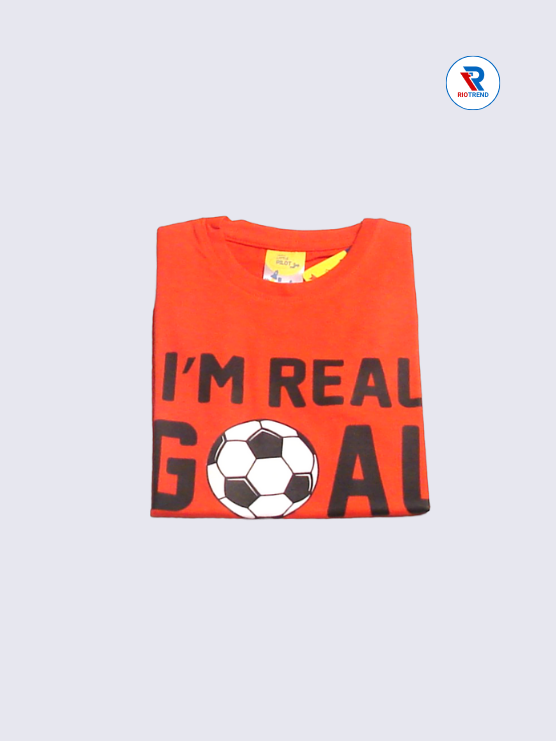 Boys T-Shirt 03 to 08yrs in Red with Black Color(Folded)-RioTrend