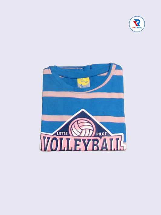 Boys T-Shirt 05-06yrs in Cerulean Blue Color(Folded)-RioTrend