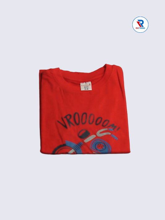 Boys T-Shirt 05-06yrs in Red Color(Folded)-RioTrend