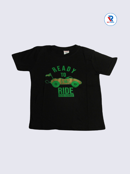 Boys T-Shirt 05 to 12yrs in Black Color(Front)-RioTrend