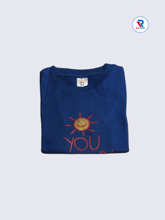 Boys T-Shirt 05 to 12yrs in Blue Color(Folded)-RioTrend