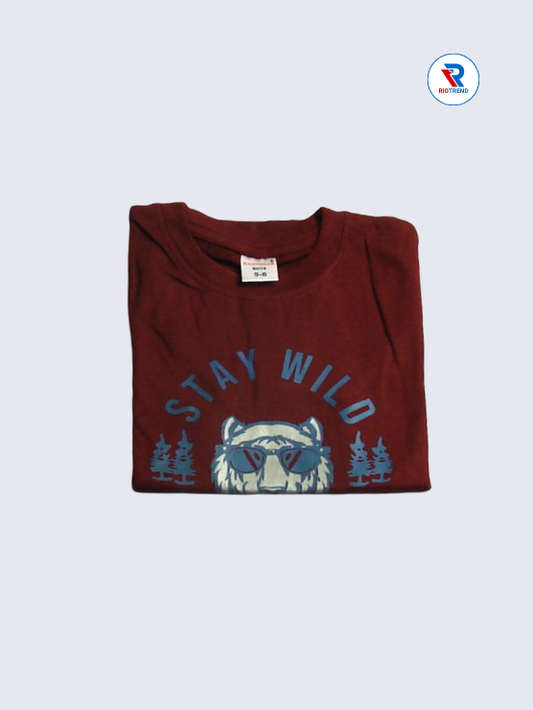 Boys T-Shirt 05 to 12yrs in Brown Color(Folded)-RioTrend
