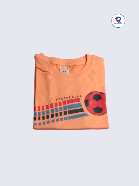 Boys T-Shirt 05 to 12yrs in Coral Color(Folded)-RioTrend