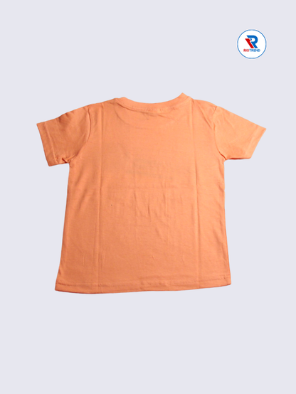 Boys T-Shirt 05 to 12yrs in Coral Color(Back)-RioTrend