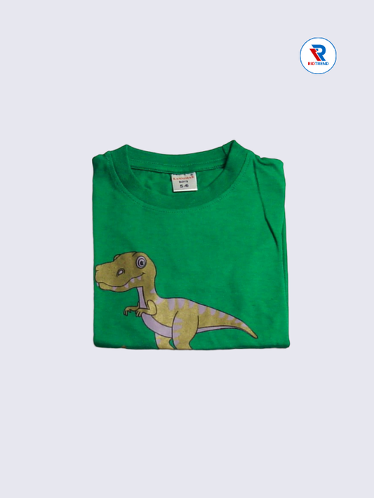 Boys T-Shirt 05 to 12yrs in Green Color(Folded)-RioTrend
