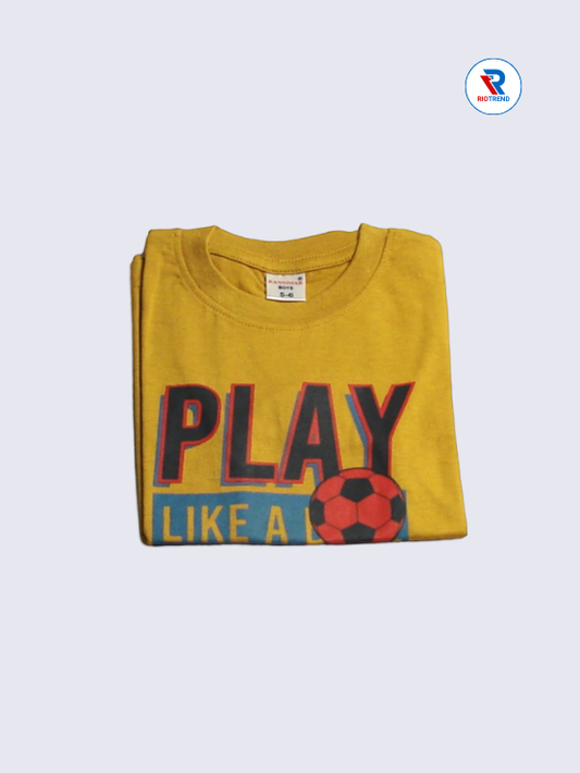 Boys T-Shirt 05 to 12yrs in Yellow Color(Folded)-RioTrend